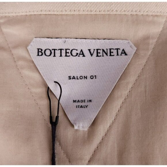 Bottega Veneta Knotted Twill Long Sleeve Polo Shirt 54 US 44 L Mens Beige NWT - Picture 9 of 10